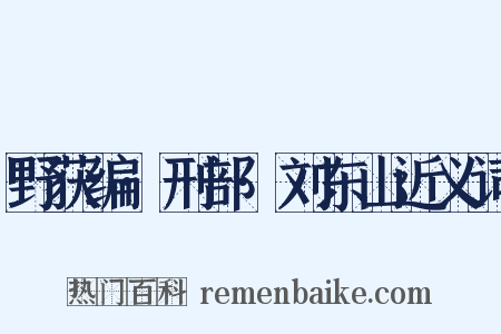 野获编·刑部·刘东山近义词是什么意思的图片